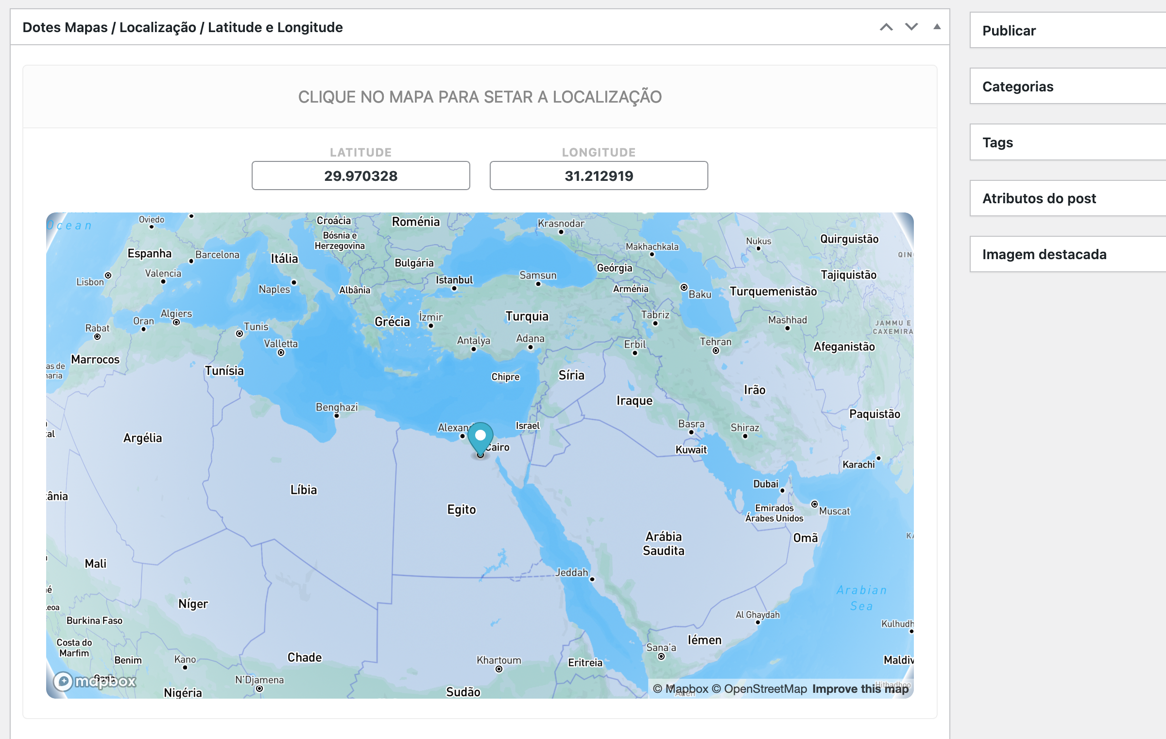 Plugin de mapas para WordPress capaz de salvar coordenadas em um post (e qualquer tipo de dados do WP)